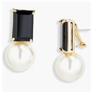 Carolina Herrera Crystal & Imitation Pearl Drop Earrings